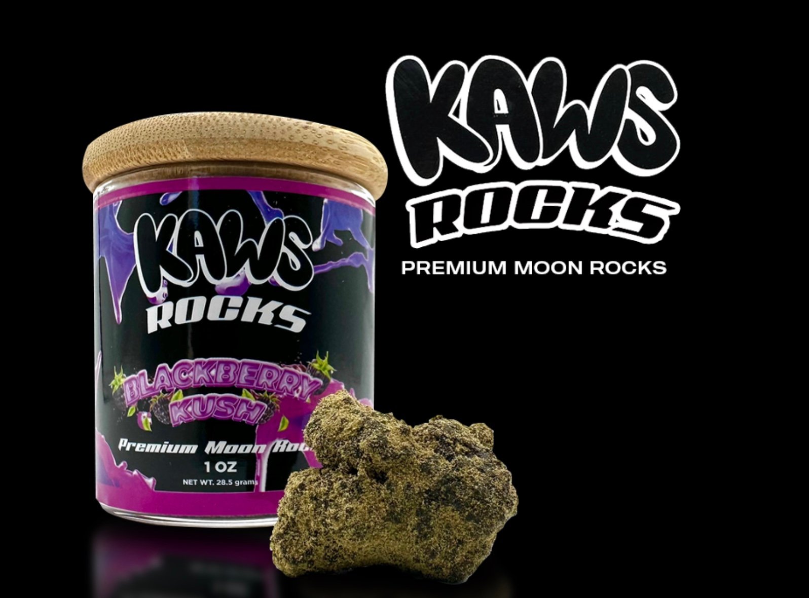KAWS Rocks Snow Caps Edition premium moon rocks jar
