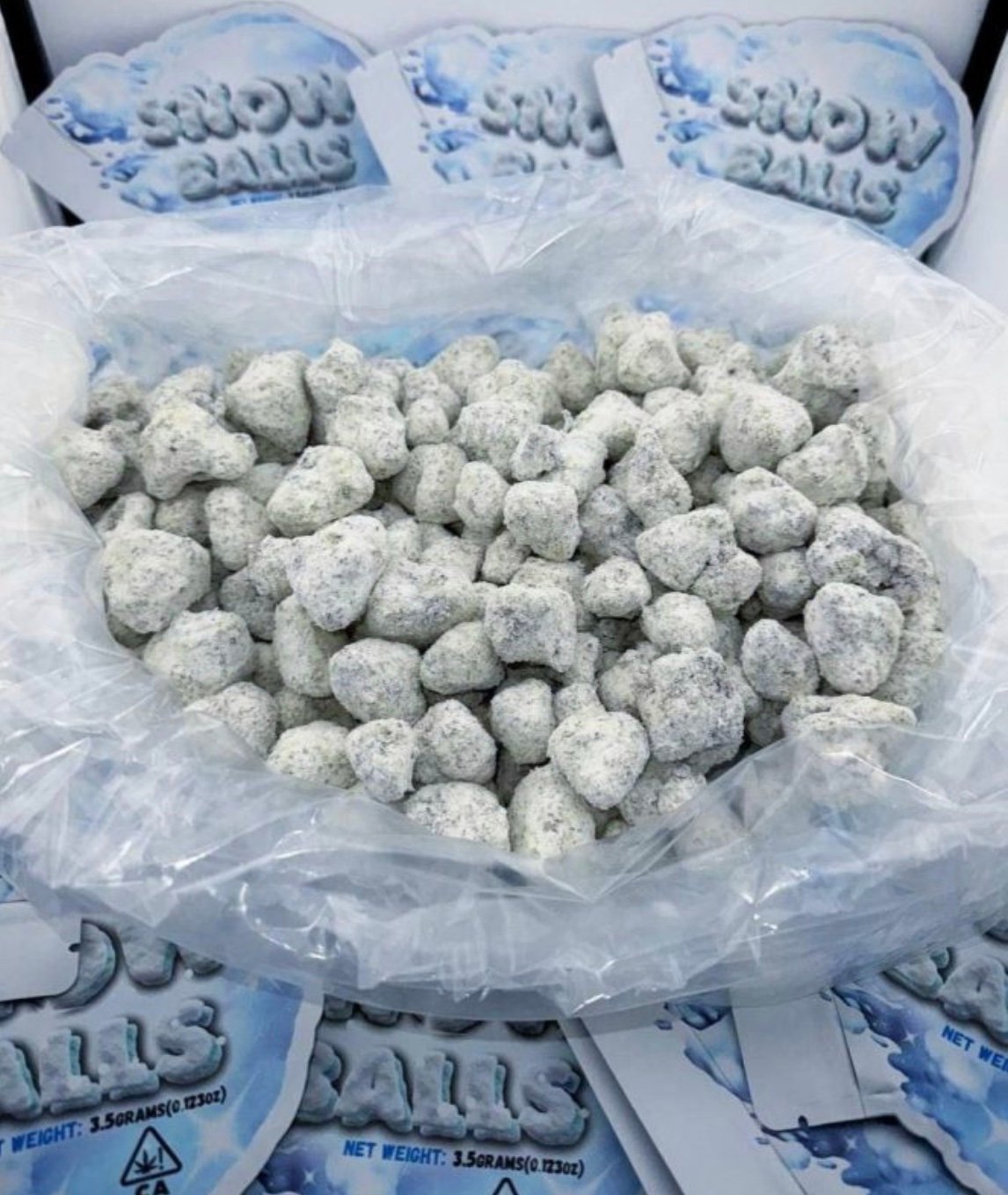 Snow Cones infused cannabis nugs coated in THCa snow